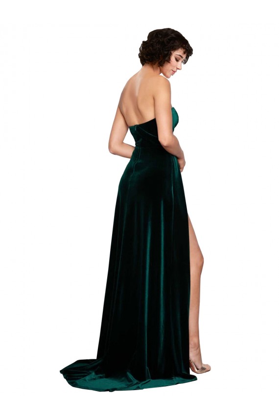 Sleeveless Dark Green Low Back A-Line Sweetheart Semi Formal Evening Dress / Prom Dress / Bridesmaid Dress Mississauga